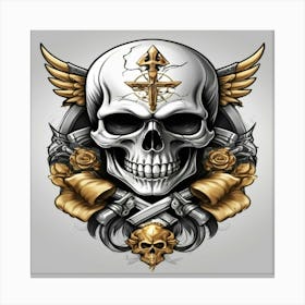 Skull And Crossbones Canvas Print