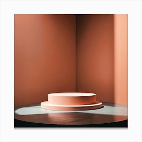 Round Table In A Pink Room Canvas Print