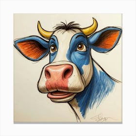 Cow Drawing 17 Canvas Print