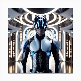 Futuristic Man In Futuristic Suit 23 Canvas Print