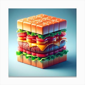 3d Rendering Of A Hamburger Canvas Print