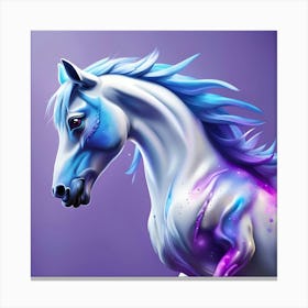 Horse With Rainbow Mane Canvas Print