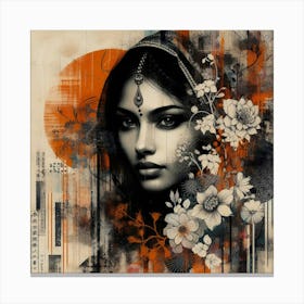 Indian woman Wabi-Sabi Art v1 Canvas Print