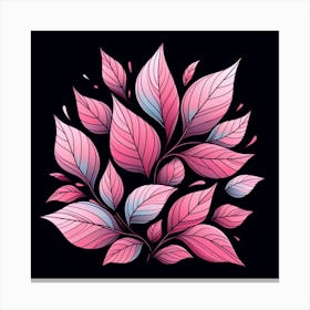 Abstract Leaves On Black Background Canvas Print