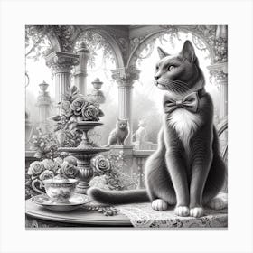 Cat In A Teapot Canvas Print