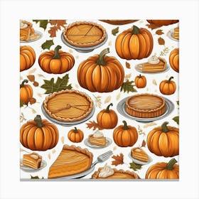 Pumpkins and Pumpkin Pies Canvas Print