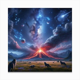 Wolf Galaxy Volcano 4 Canvas Print