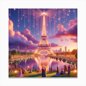 people in Paris beauty Canvas Print