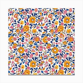 Aster Bloom London Fabrics Floral Pattern 2 Canvas Print
