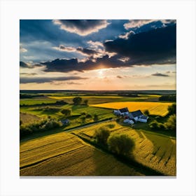 Drone Rural Farm Field Aerial Land Agricultural Crop Countryside Environment Agriculture (11) Canvas Print