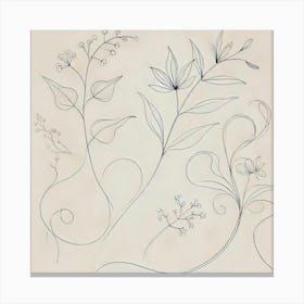 Elegant Botanical Line Art Wall Print A Graceful Depiction Of Nature S Beauty Through Minimalist Line Art, Perfect For Bringing A Touch Of Serenity And Elegance To Any Space Art Print Canvas Print