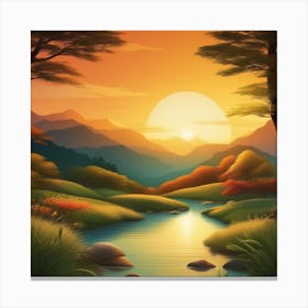 Landscape Painting 7 Canvas Print