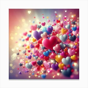 Colorful Hearts Canvas Print