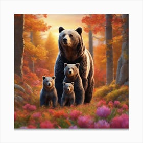 Family Of Bears Canvas Print