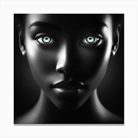 Black Woman With Green Eyes 21 Canvas Print