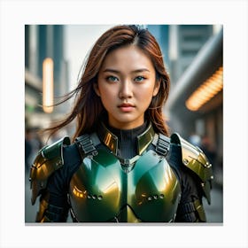 Asian Girl In Armor Canvas Print