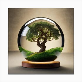 Bonsai Tree In A Glass Ball 3 Canvas Print