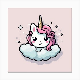 Unicorn On A Cloud Canvas Print