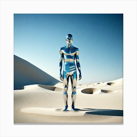 Silver Man In The Desert 3 Canvas Print