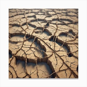 Dry Cracked Earth Canvas Print