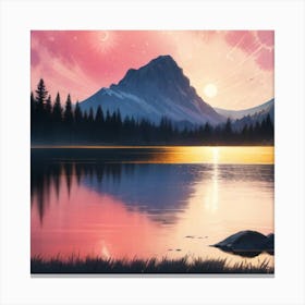 Sunset In The Mountains Canvas Print