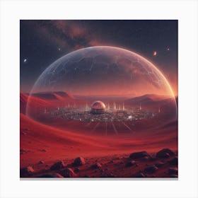 Space City On Mars Canvas Print