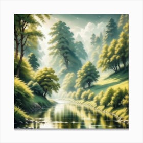 River In The Forest 67 Canvas Print