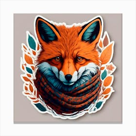 Fox In Scarf 1 Canvas Print