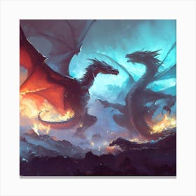 Dragons Fighting 4 Canvas Print