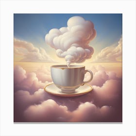 Coffee Cup In The Clouds Canvas Print