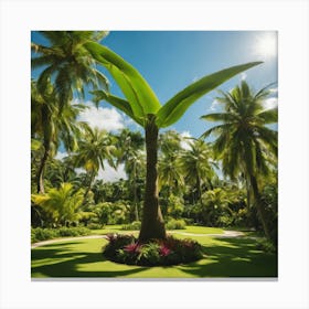 Palm Tree In The Garden Canvas Print