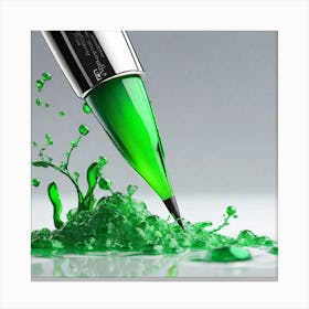 Green Liquid Splashing Canvas Print