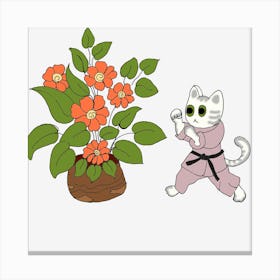 Karate Cat Canvas Print