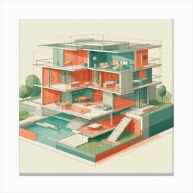 Modern House 1 Canvas Print