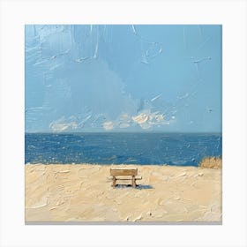 Bench On The Beach Canvas Print