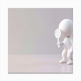 3d Character With Magnifying Glass Canvas Print