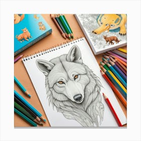 Wolf Drawing 1 Canvas Print