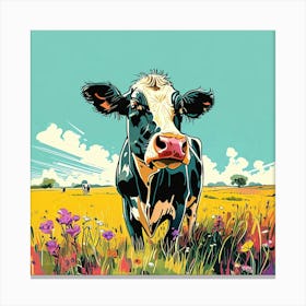 Cow In The Field 1 Canvas Print