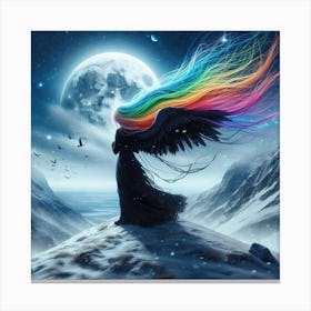 Angel With Rainbow Hair Canvas Print