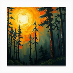 Sunset In The Forest 11 Canvas Print