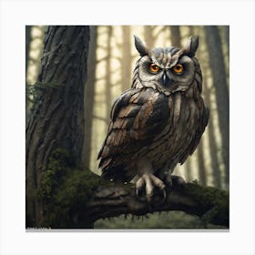 Owl In The Forest 139 Canvas Print