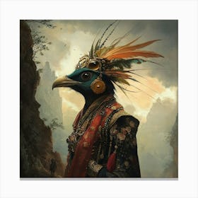 Bird With Feathers Canvas Print