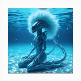 Alien Meditating Under Water 2 Canvas Print