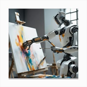 Robot Artist Canvas Print