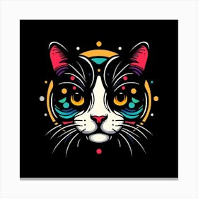 Cat Head Vector Illustration Canvas Print