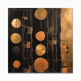 'Sunshine' Black And Gold Wall Art Canvas Print