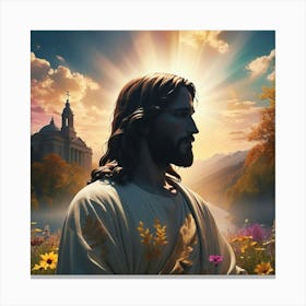 Jesus In The Field Canvas Print