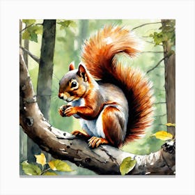 Red Squirrel In The Woods 3 Canvas Print