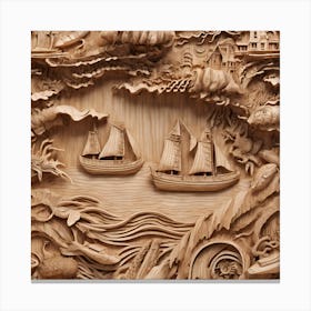 Carved Wood Art Canvas Print