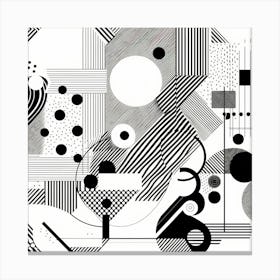 Abstract Black And White Painting Canvas Print